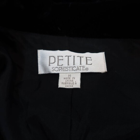 Vintage Velvet Silk Blend Shawl Collar Jacket 14p Black Whimsigoth Victorian - Picture 6 of 8